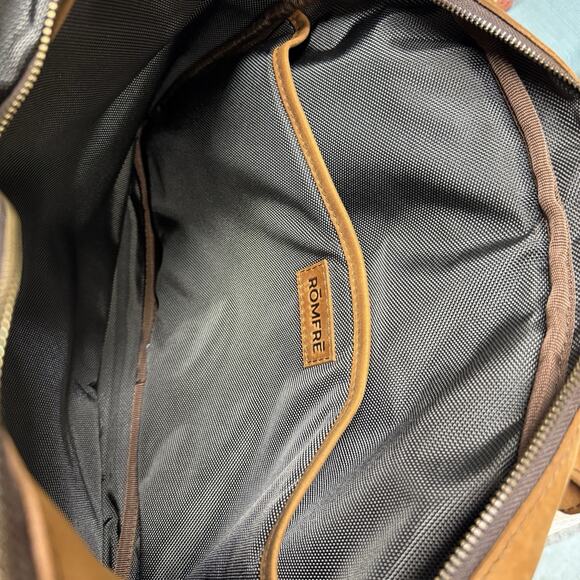 ROMFRE Premium Leather Pilot Briefcase Bag Full Grain Leather Saddle Brown - Picture 10 of 12